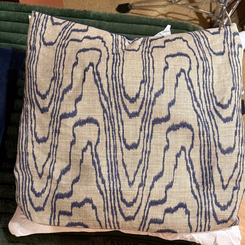 Vintage Custom Kelly Wearstler Faux Bois Groundwork's Throw Pillows 18x18 (2)
